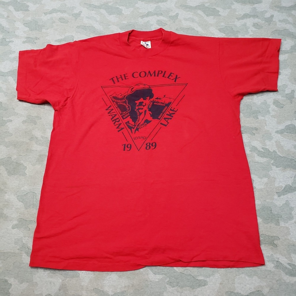 Vintage Fruit Of Loom Shirt Men XL Red Single Stitch Made In USA The Complex 80s
